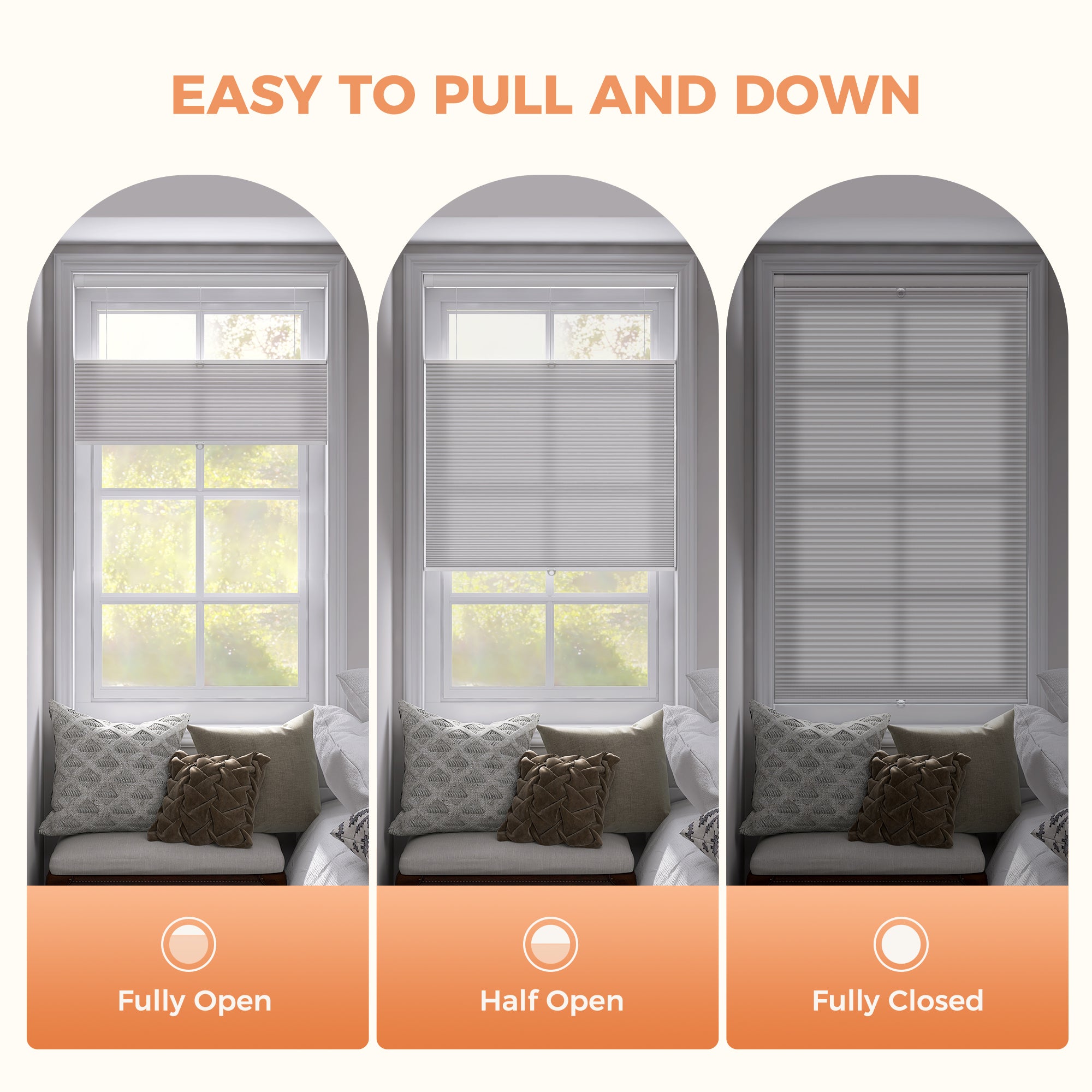 No Drill Top Down Bottom Up Cellular Shades