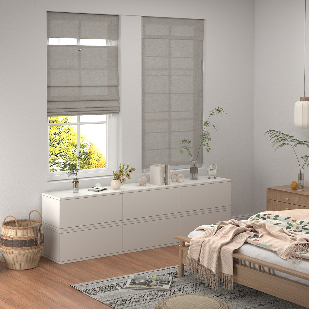 Top Down Bottom Up Linen Roman Shades