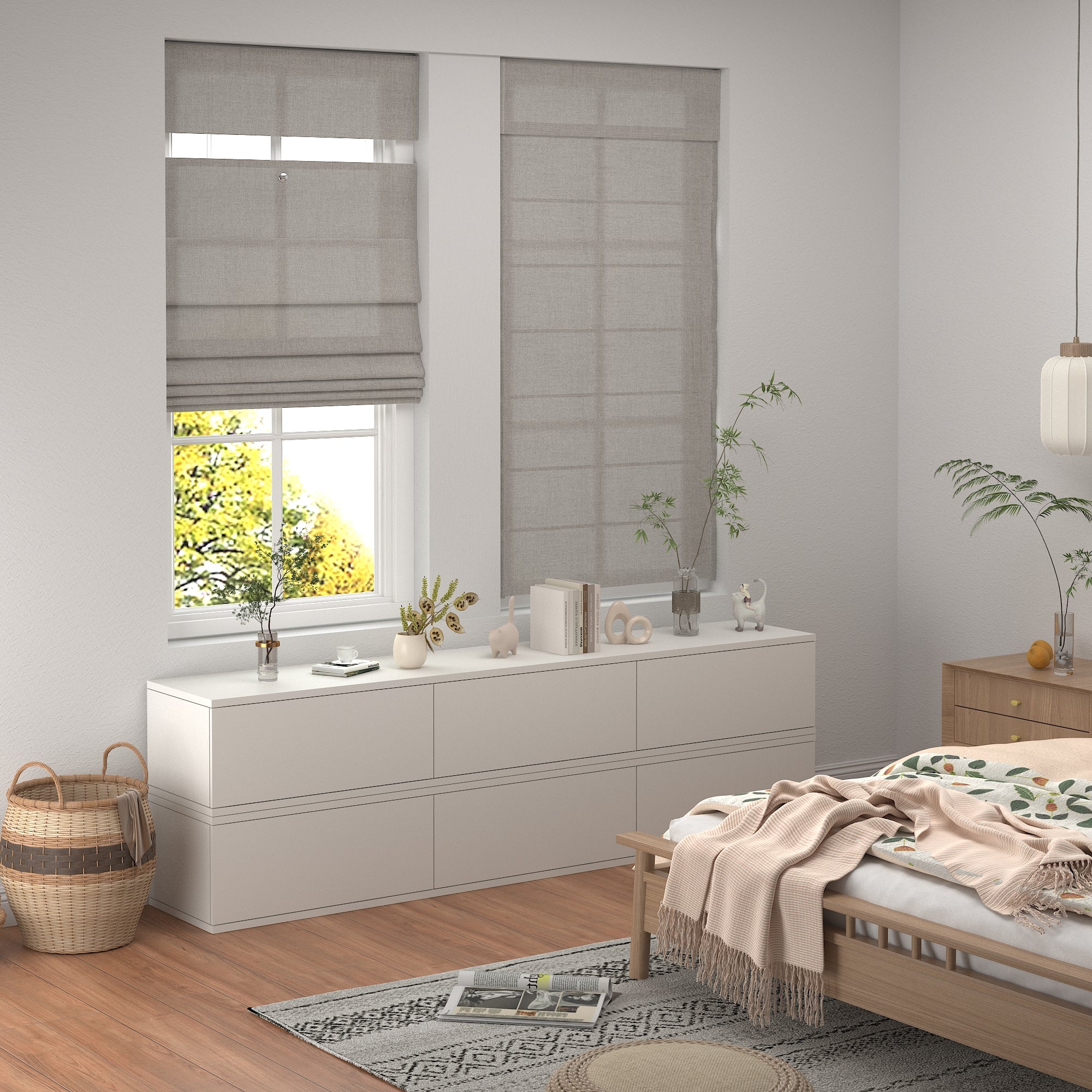 Top Down Bottom Up Linen Roman Shades