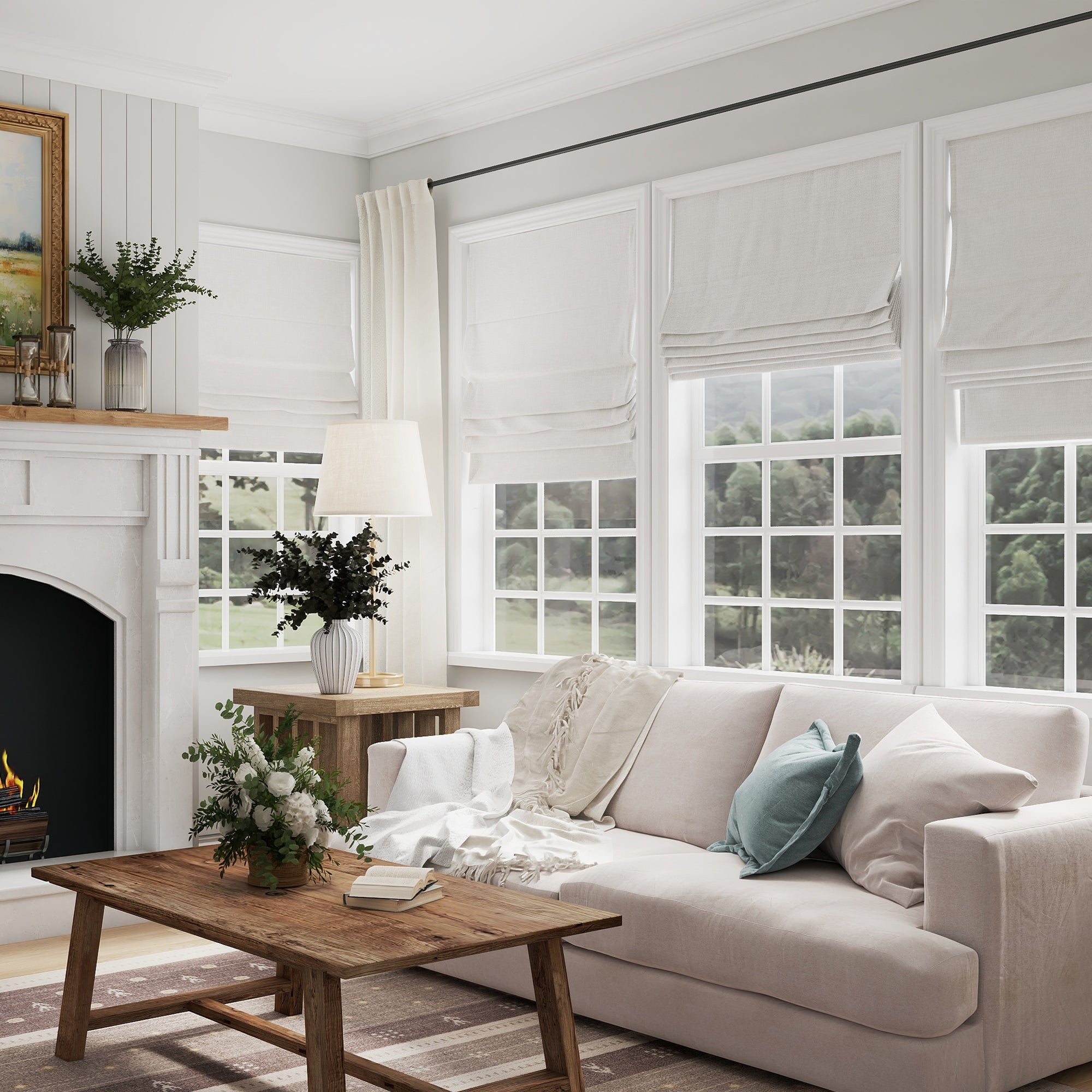 Cordless Roman Shades With Spring System