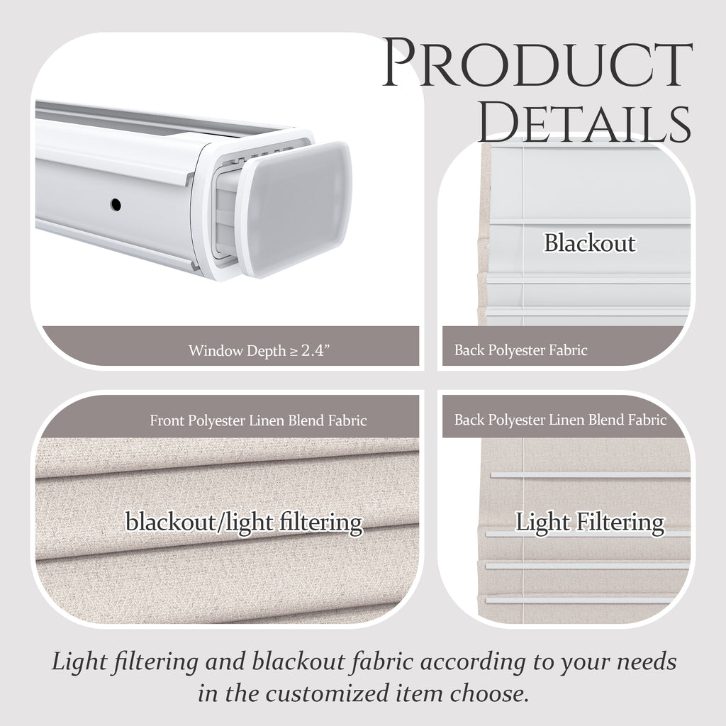 Cordless Roman Shades | No Drill