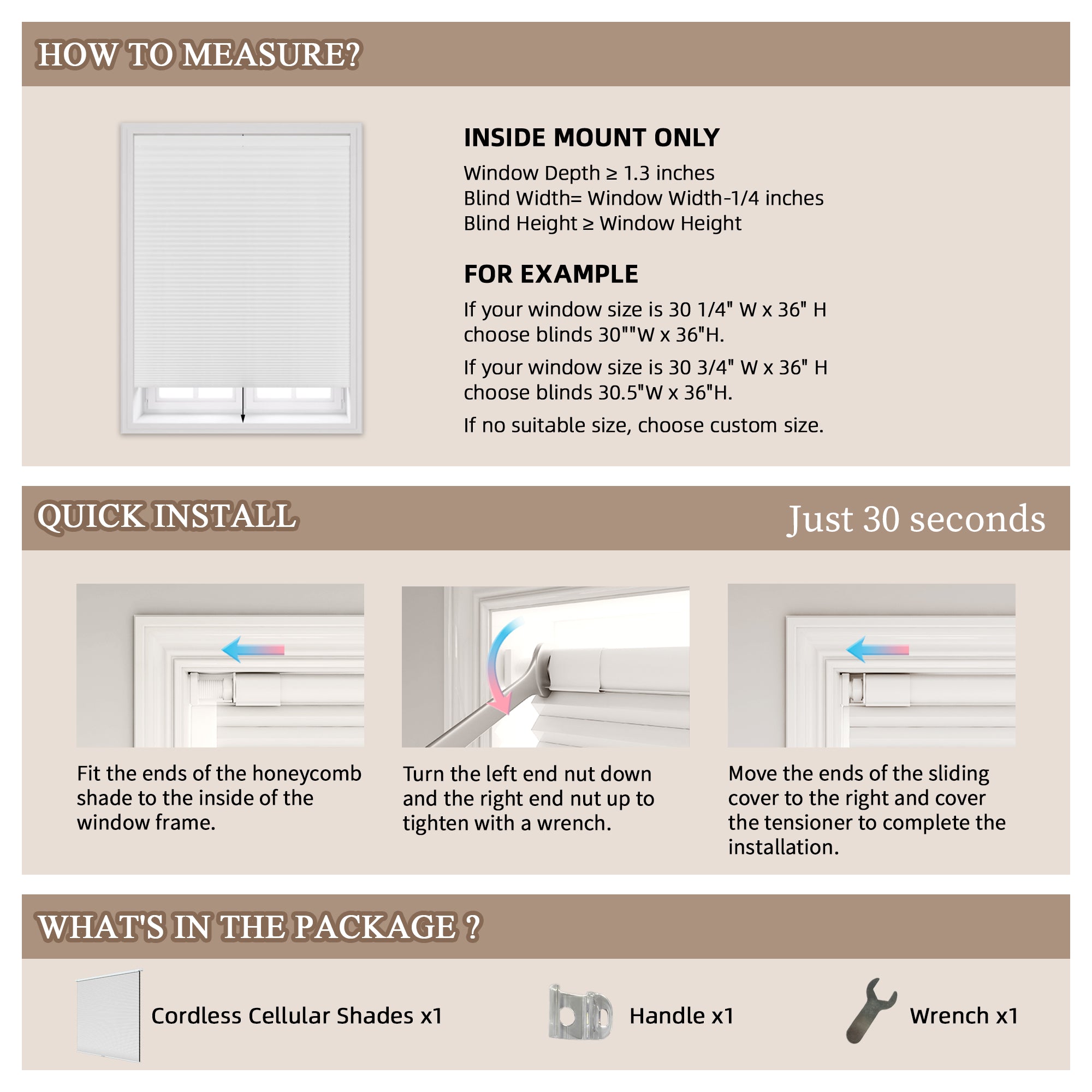 No Drill Cellular Shades