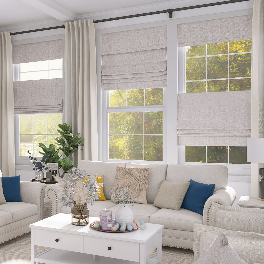 Linen Roman Shades | No Drill