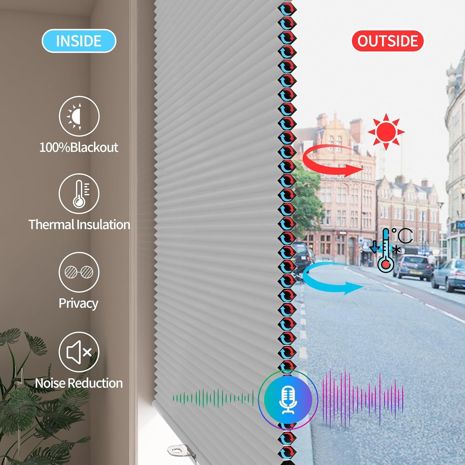 No Drill No Tools Cellular Shades  | Blackout