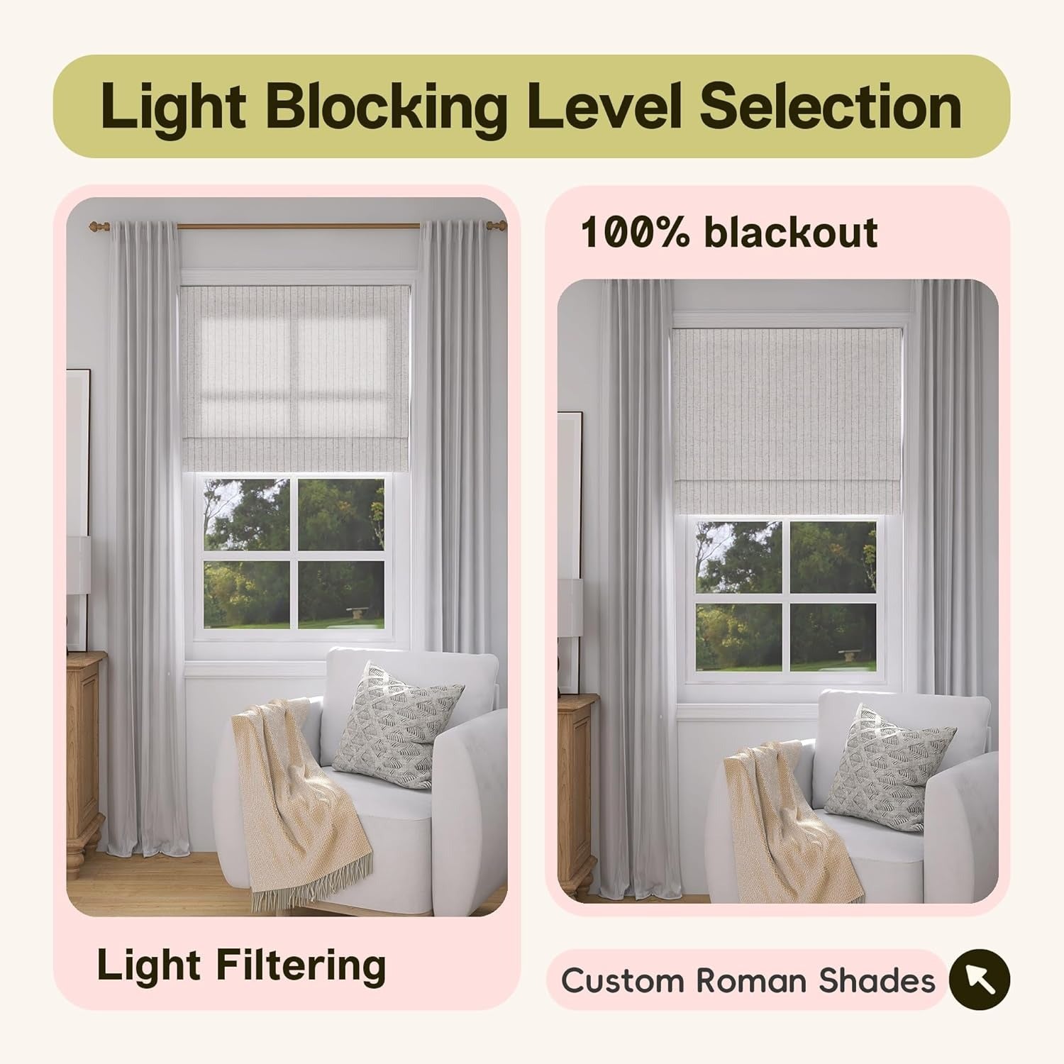 Cordless Roman Shades