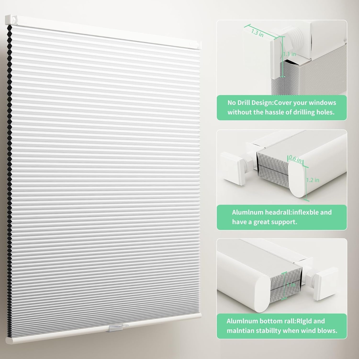 No Drill No Tools Cellular Shades  | Blackout