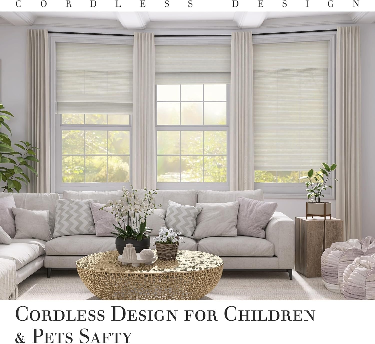 Natural Linen Woven Roman Bamboo Blinds