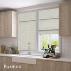 Natural Linen Woven Roman Bamboo Blinds