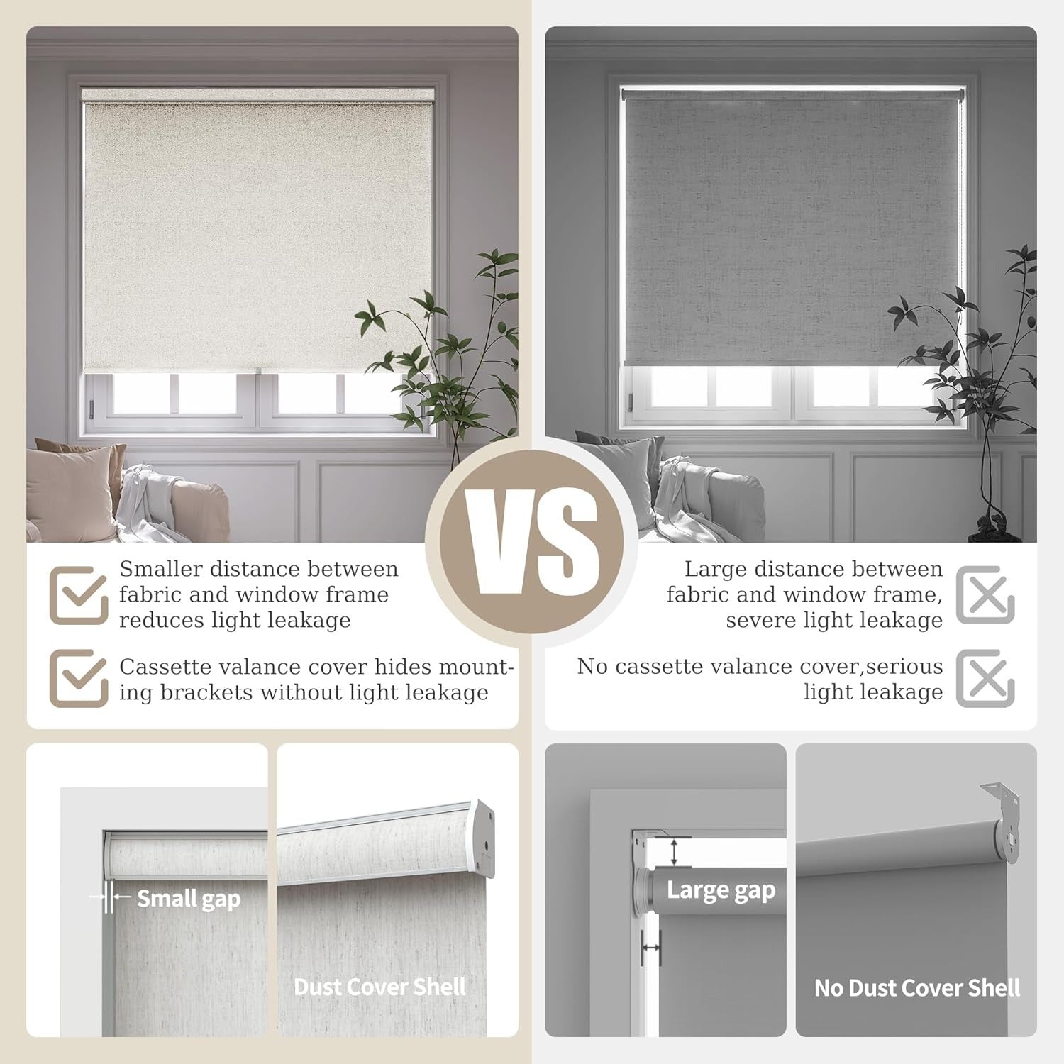 Linen Roller Shades | Blackout