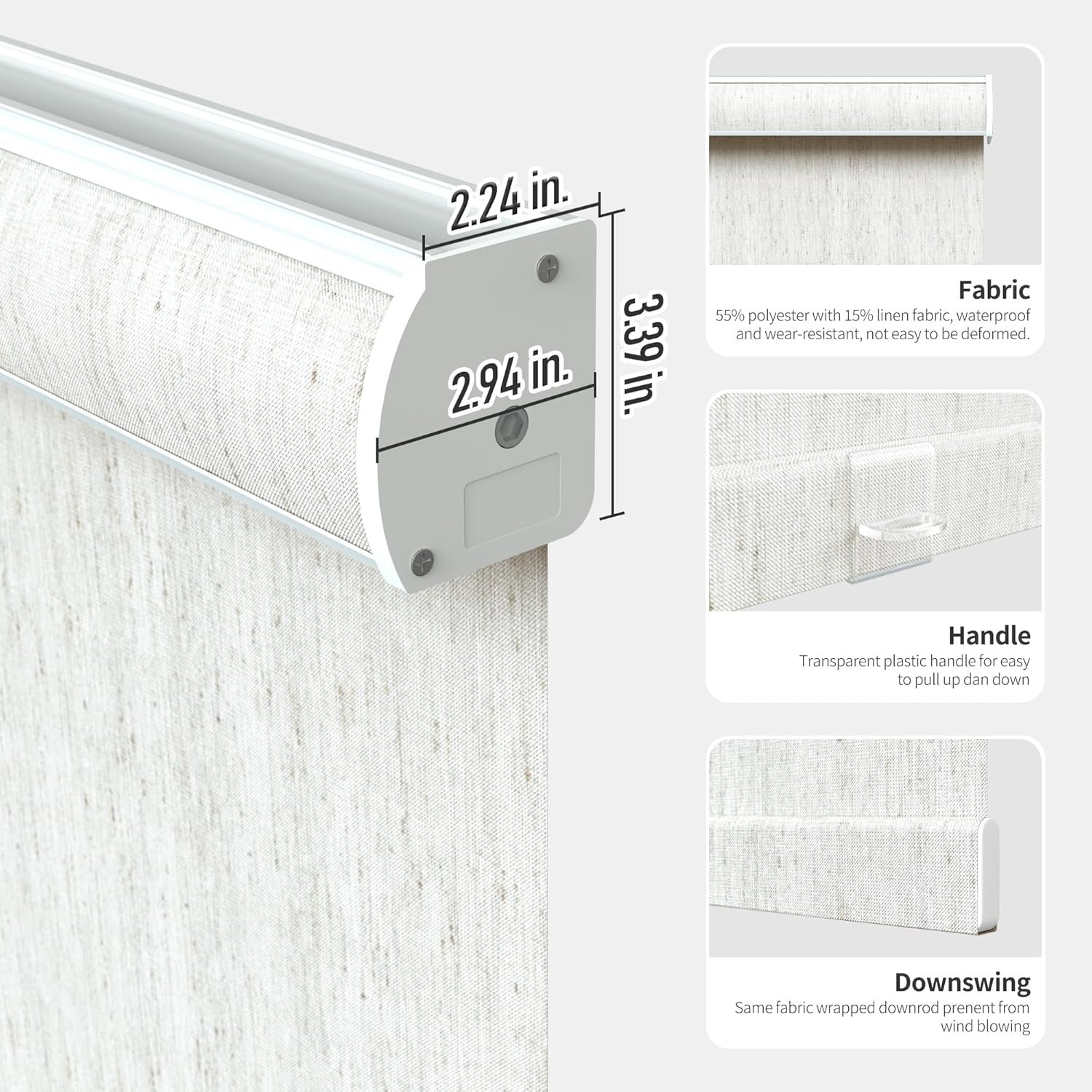 Linen Roller Shades | Blackout