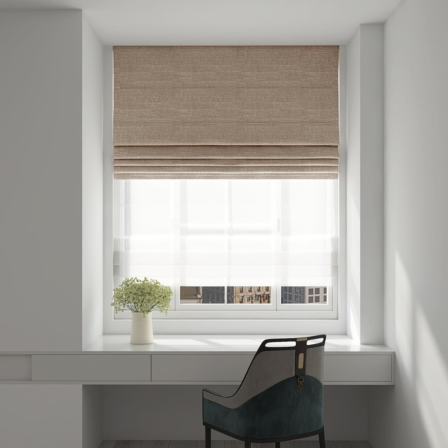 Linen Roman Shades | 2 in 1