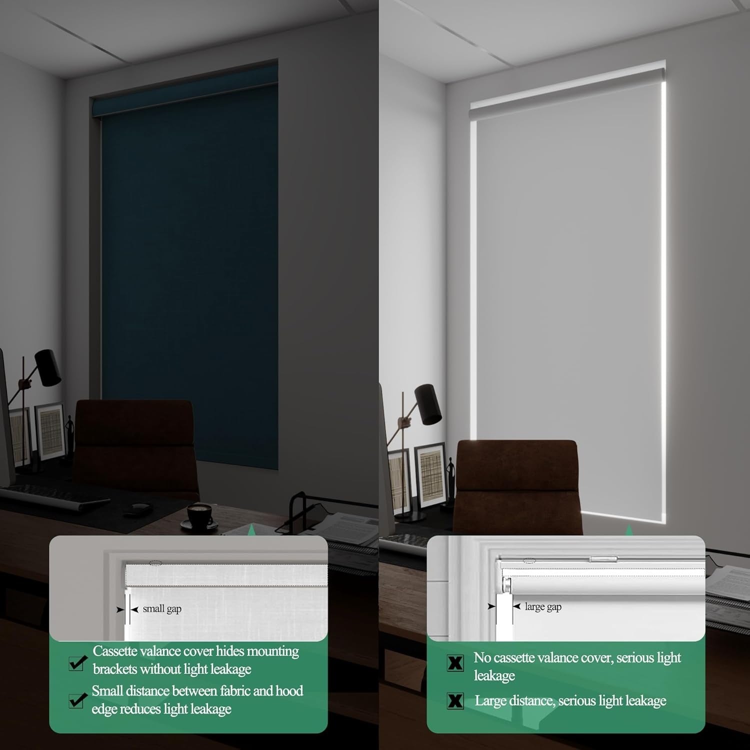 Cordless Linen Roller Shades | Blackout