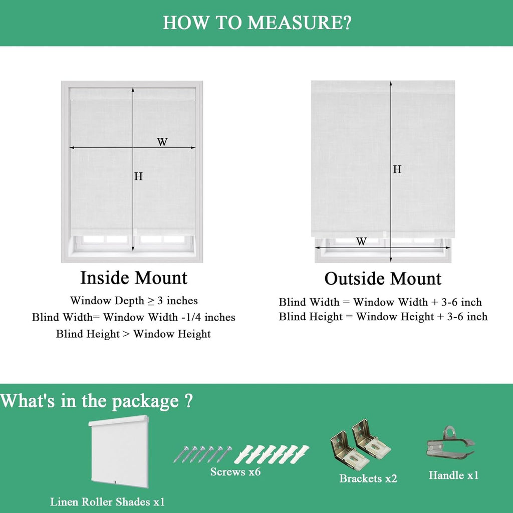 Cordless Linen Roller Shades | Blackout