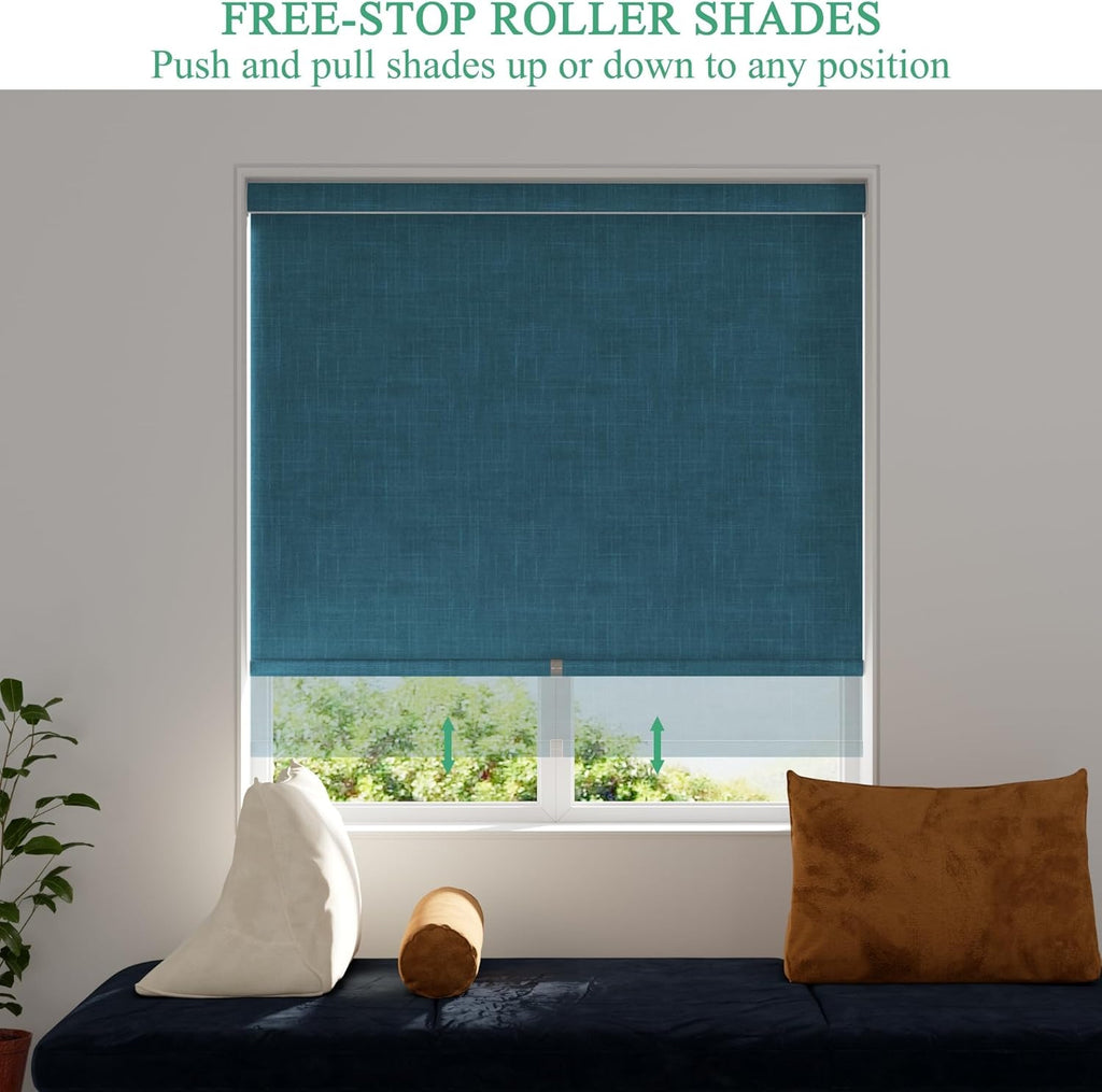 Cordless Linen Roller Shades | Blackout